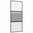 vidaXL Csúszó ajtó Fekete 90 x 205 cm Edzett üveg és Alumínium