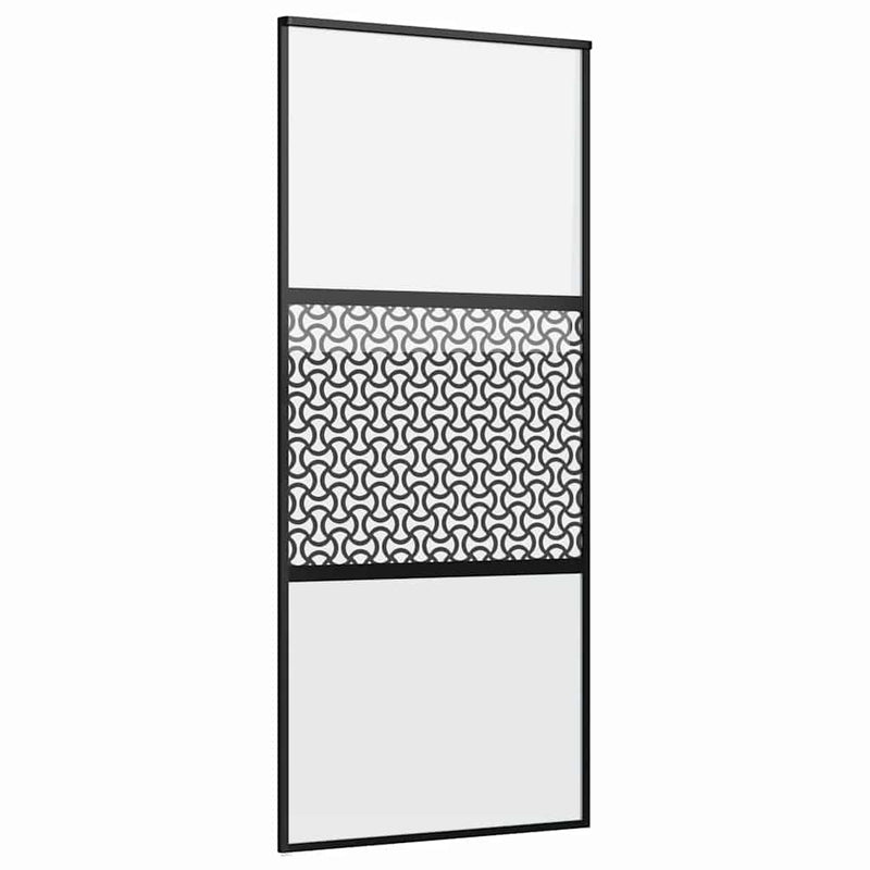 vidaXL Csúszó ajtó Fekete 90 x 205 cm Edzett üveg és Alumínium