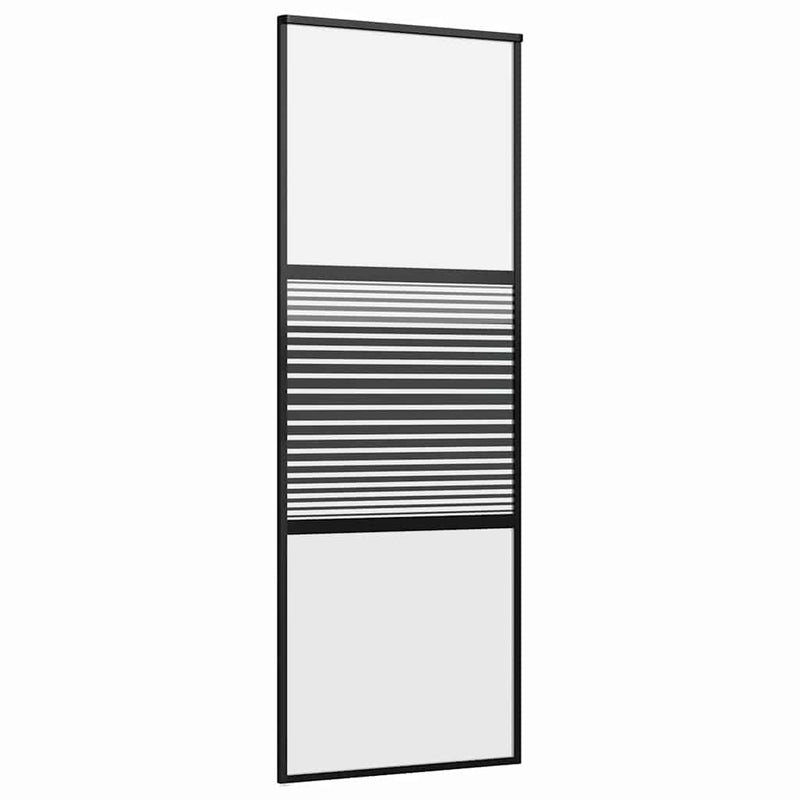 vidaXL Csúszó ajtó Fekete 76 x 205 cm Edzett üveg és Alumínium
