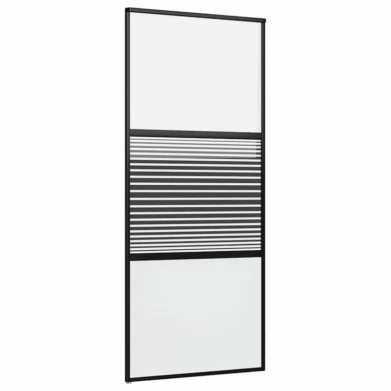 vidaXL Csúszó ajtó Fekete 90 x 205 cm Edzett üveg és Alumínium