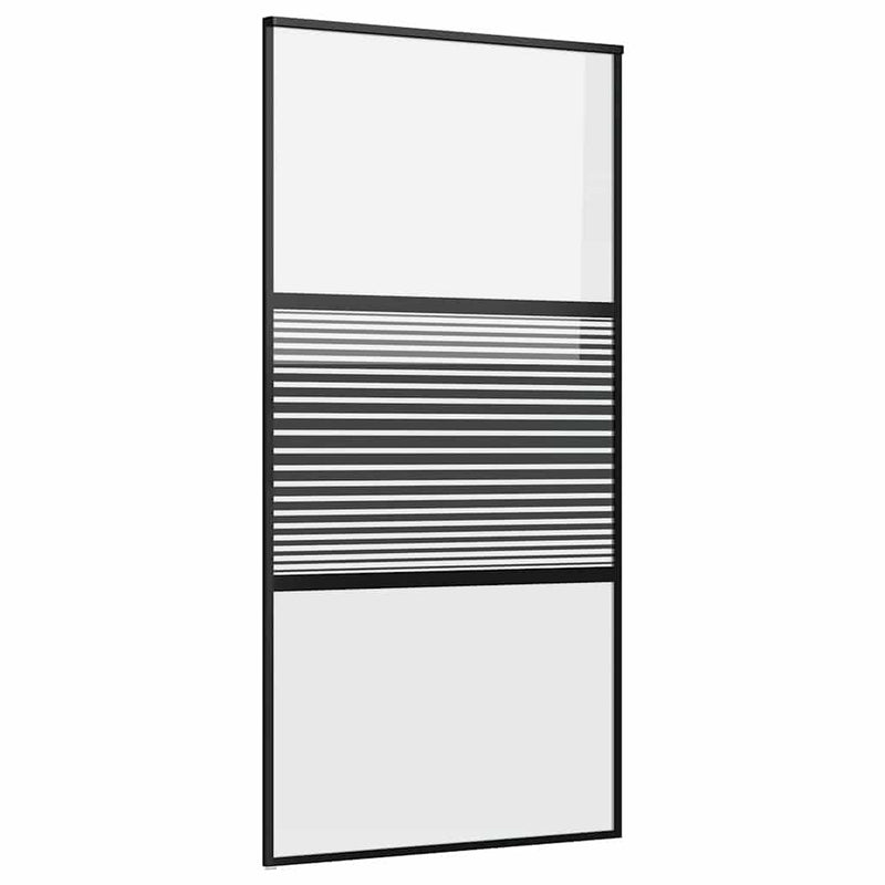 vidaXL Csúszó ajtó Fekete 102.5 x 205 cm Edzett üveg és Alumínium