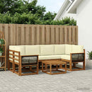 vidaXL Kültéri kanapé szett párnával 5 pcs Természetes és krémszínű