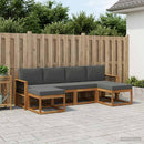 vidaXL Kültéri kanapé szett 6 pcs Természetes és antracit Poliészter