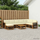 vidaXL Kültéri kanapé szett párnával 9 pcs Természetes és krémszínű