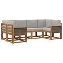 vidaXL Kültéri kanapé szett 6 pcs Természetes és Világosszürke