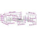 vidaXL Ülőgarnitúrák párnával 9 pcs Tömör Akácfa