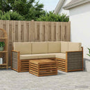 vidaXL Kültéri kanapé szett 5 pcs Természetes és bézs 59 x 59 x 37 cm