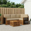 vidaXL Kültéri kanapé szett 5 pcs Természetes és bézs 59 x 59 x 37 cm