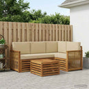 vidaXL Kültéri kanapé szett 5 pcs Természetes és bézs 59 x 59 x 37 cm