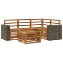 vidaXL Kültéri kanapé szett 5 pcs Természetes 59 x 59 x 37 cm