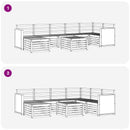 vidaXL Kültéri kanapé szett 7 pcs Természetes Tömör Akácfa