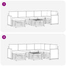 vidaXL Kültéri kanapé szett 7 pcs Természetes és Világosszürke
