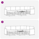 vidaXL Kültéri kanapé szett párnával 7 pcs Természetes