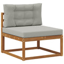 vidaXL Kültéri kanapé szett 7 pcs Természetes és Világosszürke