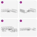 vidaXL Kültéri kanapé szett párnával 9 pcs Természetes és bézs