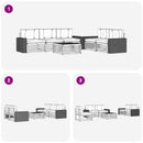 vidaXL Kültéri kanapé szett 6 pcs Természetes és krémszínű