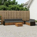 vidaXL Kültéri kanapé szett 7 pcs Természetes és antracit Poliészter