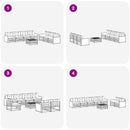 vidaXL Kültéri kanapé szett 8 pcs Természetes és Világosszürke