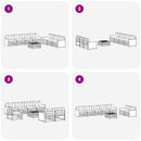 vidaXL Kültéri kanapé szett párnával 8 pcs Természetes és krémszínű