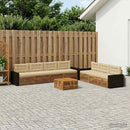 vidaXL Kültéri kanapé szett 8 pcs Természetes és bézs 79 x 79 x 37 cm