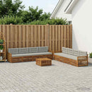 vidaXL Kültéri kanapé szett 9 pcs Természetes és Világosszürke