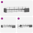 vidaXL Kültéri kanapé szett 5 pcs Természetes 331 x 172,5 x 73 cm