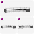 vidaXL Kültéri kanapé szett 6 pcs Természetes 402 x 172,5 x 73 cm