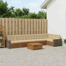 vidaXL Kültéri kanapé szett 7 pcs Természetes és bézs 79 x 79 x 37 cm