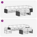 vidaXL Kültéri kanapé szett 8 pcs Természetes és Világosszürke