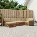 vidaXL Kültéri kanapé szett párnával 6 pcs Természetes és bézs