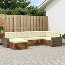 vidaXL Kültéri kanapé szett párnával 6 pcs Természetes és krémszínű