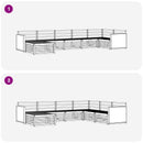 vidaXL Kültéri kanapé szett 7 pcs Természetes