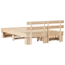 vidaXL Ágykeret fejtámlával fiókkal Barna 160 x 200 cm Tömör fenyőfa