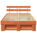 vidaXL Ágykeret fejtámlával Faggyú barna 135 x 190 cm Tömör fenyőfa
