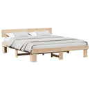 vidaXL Ágykeret fejtámlával Barna 200 x 200 cm Tömör fenyőfa