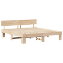 vidaXL Ágykeret fejtámlával Barna 200 x 200 cm Tömör fenyőfa