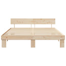 vidaXL Ágykeret fejtámlával Barna 200 x 200 cm Tömör fenyőfa