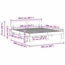 vidaXL Ágykeret fejtámlával Faggyú barna 200 x 200 cm Tömör fenyőfa