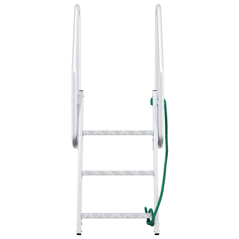 vidaXL Dokkoló Létra 3-Lépéses Ezüst 58 x 77 x 144 cm Alumínium