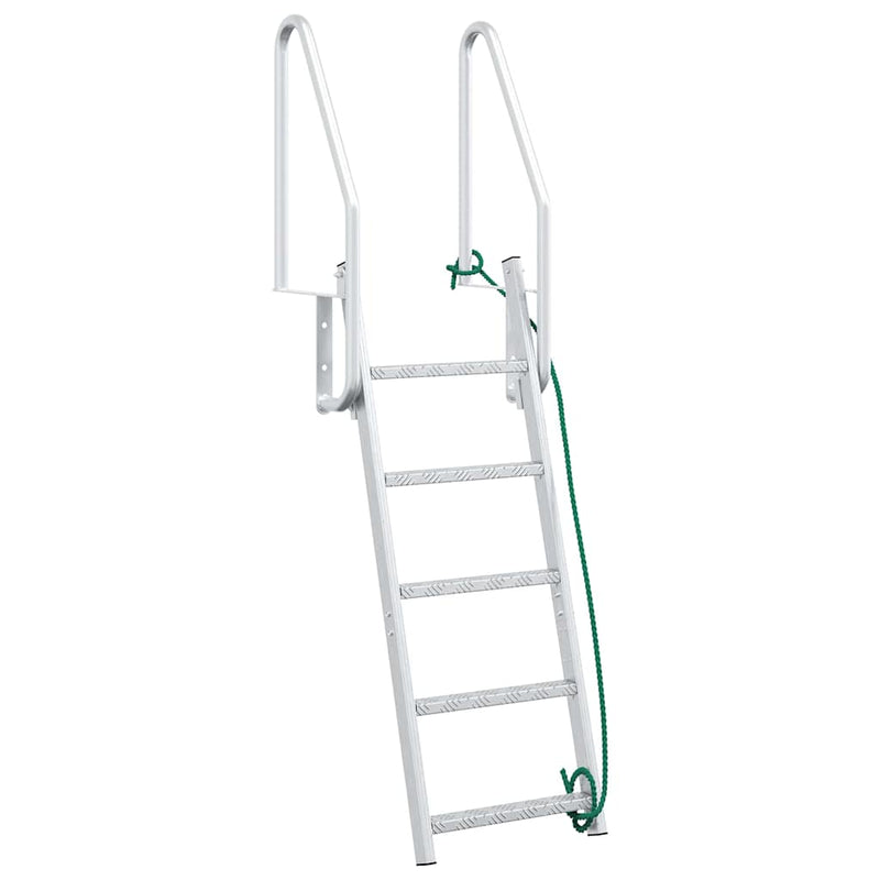 vidaXL Dokkoló Létra 5-Lépés Ezüst 58 x 77 x 191 cm Alumínium