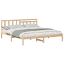 vidaXL Ágykeret fejtámlával Barna 200 x 200 cm Tömör fenyőfa