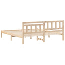 vidaXL Ágykeret fejtámlával Barna 200 x 200 cm Tömör fenyőfa