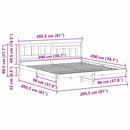 vidaXL Ágykeret fejtámlával Barna 200 x 200 cm Tömör fenyőfa
