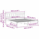 vidaXL Ágykeret fejtámlával Barna 200 x 200 cm Tömör fenyőfa