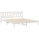 vidaXL Ágykeret fejtámlával Fehér 200 x 200 cm Tömör fenyőfa
