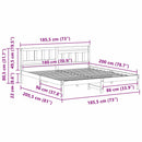 vidaXL Ágykeret fejtámlával Barna 180 x 200 cm Tömör fenyőfa