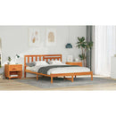 vidaXL Ágykeret fejtámlával Faggyú barna 160 x 200 cm Tömör fenyőfa