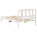 vidaXL Ágykeret fejtámlával Fehér 80 x 200 cm Tömör fenyőfa