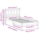vidaXL Ágykeret fejtámlával Fehér 80 x 200 cm Tömör fenyőfa