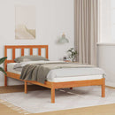 vidaXL Ágykeret fejtámlával Faggyú barna 80 x 200 cm Tömör fenyőfa